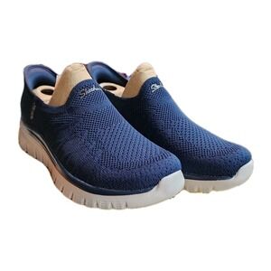 NEW Skechers Graceful Mesh Move Vegan Washable Knit Slip-Ons Navy Size 5